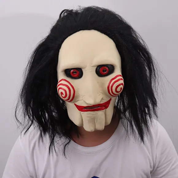 JIGSAW SAVMASK MED SYNTHETISK HÅR - Perfekt til karneval og Halloween