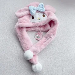 Jinzhaolai Kawaii Sanrio Kulomi My Melody Hat Cartoon Helo Kity Plys Vindtæt Hat Til Piger Vinter Sød Varm Ørebeskyttelse Hat Gave,e