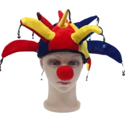 Joker hat, klovnehovedbeklædning, sjove klovneoptræden rekvisitter, 13 poin