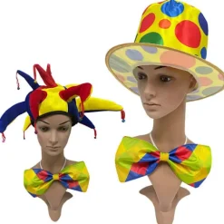 Joker hat, klovnehovedbeklædning, sjove klovneoptræden rekvisitter, 13 poin