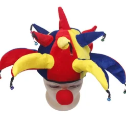Joker hat, klovnehovedbeklædning, sjove klovneoptræden rekvisitter, 13 poin