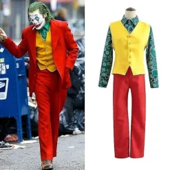 Joker Joaquin Phoenix Arthur Fleck Cosplay Kostume Dragter Halloween Party Uniform Til Voksne Børn Skjorte+frakke++vest+bukser -a kun maske only mask S | Fyndiq