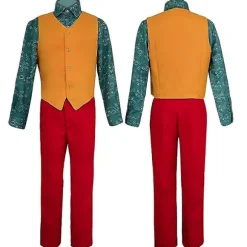 Joker Joaquin Phoenix Arthur Fleck Cosplay Kostume Dragter Halloween Party Uniform Til Voksne Børn Skjorte+frakke++vest+bukser -a kun maske only mask S | Fyndiq