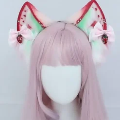 Jordbær Ræv Kat Lang Pels Ører Hår Hovedbeklædning Ulv Dyr Anime KLB