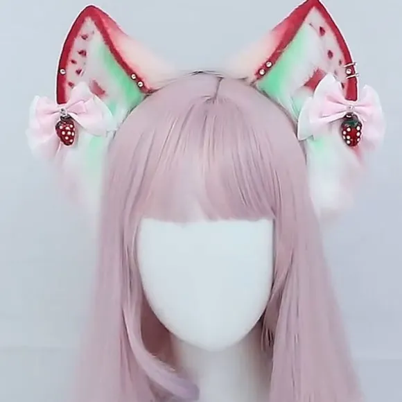 Jordbær Ræv Kat Lang Pels Ører Hår Hovedbeklædning Ulv Dyr Anime KLB