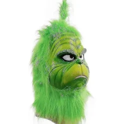 Jul Grinchen Helhoved Latexmaske Julehat Monster Voksenhandsker [] The Grinch Julemaske C