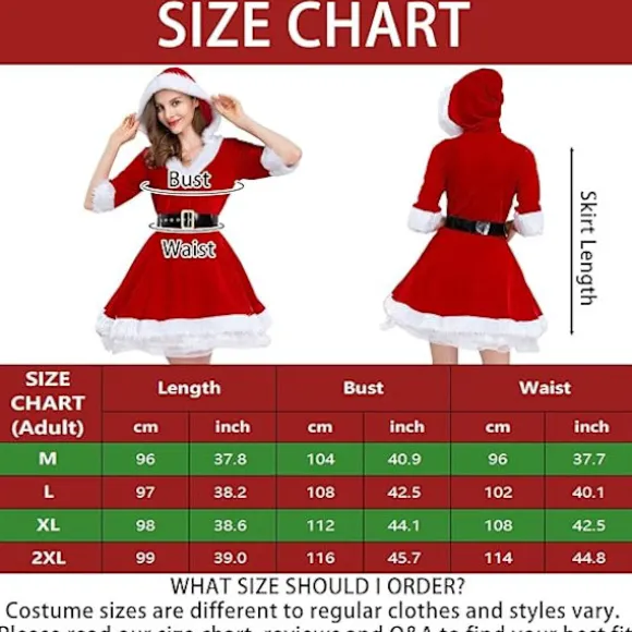 Jule cosplay kostume, voksen performance kostume, dronning julekjole - Grøn - 3XL Grøn 3XL 3XL Green