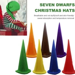 Jule Nissehue Farvet Nissekostumehue Fugttransporterende Åndbar Hue til Julefrokost Gnome Kostumer Yellow One Size