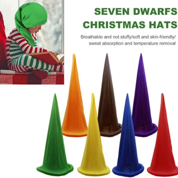 Jule Nissehue Farvet Nissekostumehue Fugttransporterende Åndbar Hue til Julefrokost Gnome Kostumer Qinghai Yellow