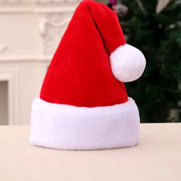 Juledekorationer Julehat Voksen festkjole kort plys hat til jul nytår festlige feriefesttilbehør