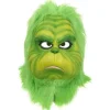 Julegrøn Julemandmaske, Halloween Latexmaske, Julekostume, Universal Størrelse Passer til Både Voksne og Børn