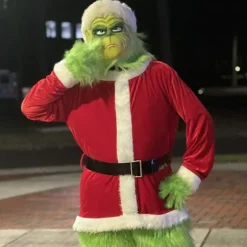 Julegrøn Julemandmaske, Halloween Latexmaske, Julekostume, Universal Størrelse Passer til Både Voksne og Børn