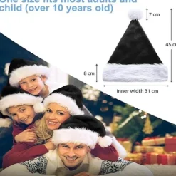 Julehat nissehue til voksne, luksuriøs nissehue til voksne til jul, nissekostume