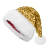 Julehat, pailletbesat julehat, egnet voksen plys julehat (guld)
