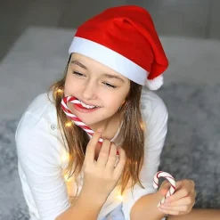 Julehat 12-pak Blød Julemandshatte Til Julekostume Julefest Tilbehør Feriefestgaver Voksen Cosplay Tilbehør