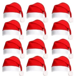 Julehat 12-pak Plysh Nissehuer Til Julekostume Julefesttilbehør Højtid Festartikler Voksen Cosplay Tilbehør
