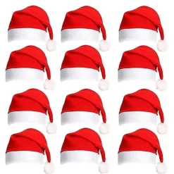 Julehat 12-pak Plysh Nissehuer Til Julekostume Julefesttilbehør Højtid Festartikler Voksen Cosplay Tilbehør