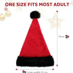 Julehat Santahat til Voksne, Deluxe Voksen Santa Claus Hat til Julefest, Santa Kostume
