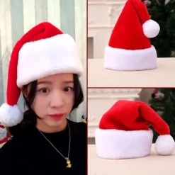 Julehatte Santahat til Voksne Kvinder Mænd Hæklet Julekostume Komfort Hat til Julefest Tilbehør