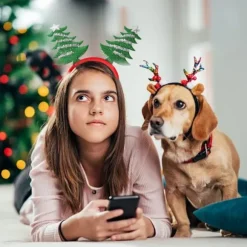 Julehårbøjle Julemandshat Elverhårbøjle Julefest kostume Hårbøjle Tilbehør Julepynt