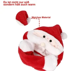 Julehue i plys, aftagelig skæghue, julemandsplyshue, LED-julehue, sjov julehue, bruges til Cosplay-julefest【PL】