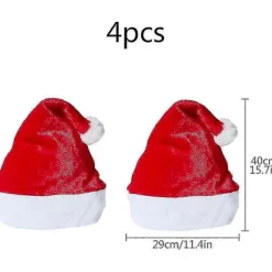 Julehuer Jul Nissehue Unisex Rød Fortykket Fløjl Nissehue-jul Klassisk Hue Julehue Nisse Rensdyr Snemand Hue Nytår Festlig Højtid