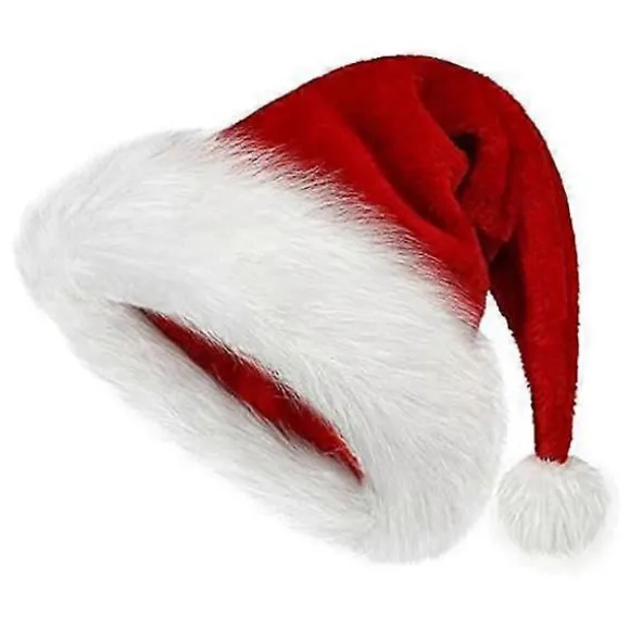 Julemandshat julehat ferie til voksne unisex komfort ekstra tyk pels julehat til nytår rød
