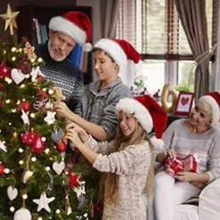 Julemandshat julehat ferie til voksne unisex komfort ekstra tyk pels julehat til nytår rød