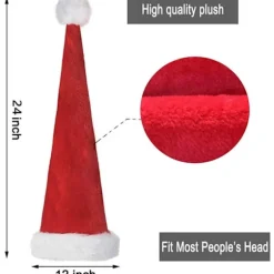 Julemandshat Rød 60cm Festlig Julefrokost Tilbehør Gave