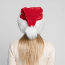 Julemandshat Rød Tyk Stor Fluffy Hatte til Voksne Mænd Kvinder Varm Skihat Julefrokost Julemand Cosplay Feriehatte YEMAA