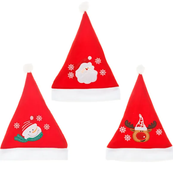 Julemandshue, 3 stk Julehatte i Plys, Voksen Traditionel, ZQKLA