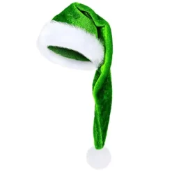 Julemandshue Lang Julefløjl Julemandshue Vintervarm Kostume Julefest Tilbehør Til Cosplayfester Sceneoptræden[HK] Green M