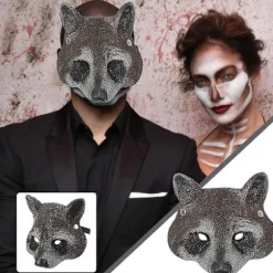Julepynt Halloween Halv Ansigt Dyremaske Realistisk Udklædningsmaske Ansigtsdekoration