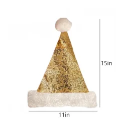 Juleudsalg Pludselig Julemandshue, Sjove Julehatte til Børn & Voksne Julehat, Sekvenstil Juleferiehat, Unisex Fløjl Klassisk Sa