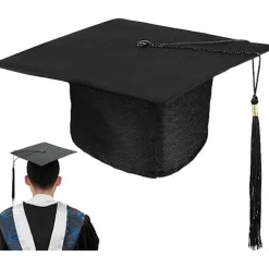 Justerbar Bachelor Graduation Hat Unisex Graduate Cap til Graduate Bachelor Graduation University High School Carnava