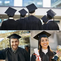 Justerbar Bachelor Graduation Hat Unisex Graduate Cap til Graduate Bachelor Graduation University High School Carnava