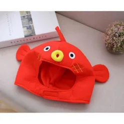 Justerbar Kuglefiskehovedbeklædning Sjov Cosplay Hat Tegneserie Fotorekvisitter (Rød)_Overraskelse Red