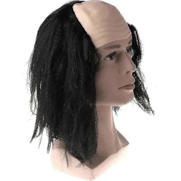 Kal paryk Halloween Parykker Skaldet Hoved Maskerade Kostumefest Sjov Cosplay Prop Sort