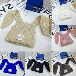 Kanin Langøre Hat Strikket Hat Varmt Hætte Unisex Hætte Beanie Langøre Hat Bunnyhat