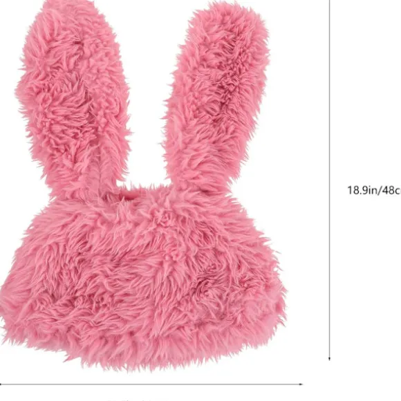 Kaninhat, Kaninører, Sjov Plys Hat, Pelskaninhat, Dyrehat, Festfotorekvisit Rosy