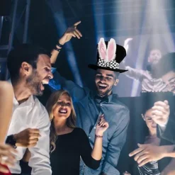 Kaninøre Hat Fløjl Justerbar Sort Påske Fest og Halloween Kostume Tilbehør[D]
