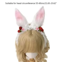 Kaninører Hårbånd Plys Kaninører Hårklemmer Kostume Hårtilbehør til Børn Voksne Cosplay Festgave 3 Stilarter Raspberry Bunny Ear
