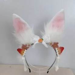 Kaninører Hårbånd Plys Kaninører Hårklemmer Kostume Hårtilbehør til Børn Voksne Cosplay Festgave 3 Stilarter Raspberry Bunny Ear