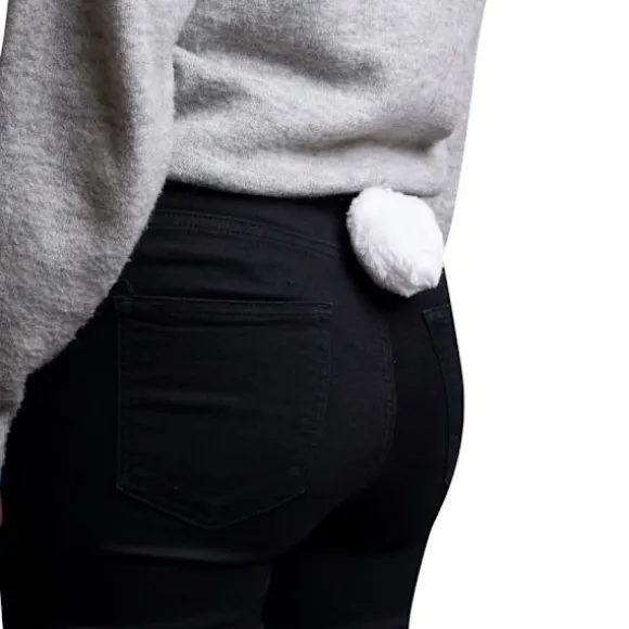Kaninset 3 delar Öron Fluga Fluffig Tofs Maskerad White one size