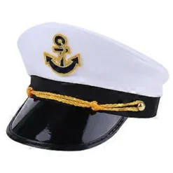 Kaptajn Hat Voksen Yacht Båd Hat Marine Officer Hat Voksen Navigationshovedbeklædning til Strandferier og Picnic gylden stor pil golden big arrow