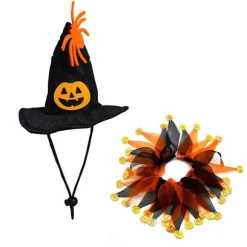 Kat Heks Halloween Kostume, Hund Tutu Krave og Hekse Græskar Hat til KLB