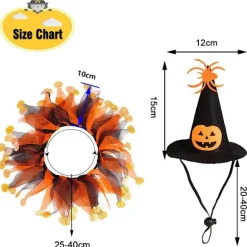 Kat Heks Halloween Kostume, Hund Tutu Krave og Hekse Græskar Hat til KLB