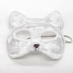 Kat Masquerade Maske Luksuriøs Sexet Katte Maske med Perledekoration