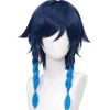 KATEA Blå Kort Paryk og 2 Hestehale Parykker til Cosplay Venti Parykker Halloween Kostume Fest Parykker Blå -