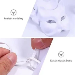 Kattemaske, 3 STK. Therian Masker Hvide Kattemasker Blank DIY Halloween Maske Dyre Halvmasker Maskerade Cosplay Fest (FMY)